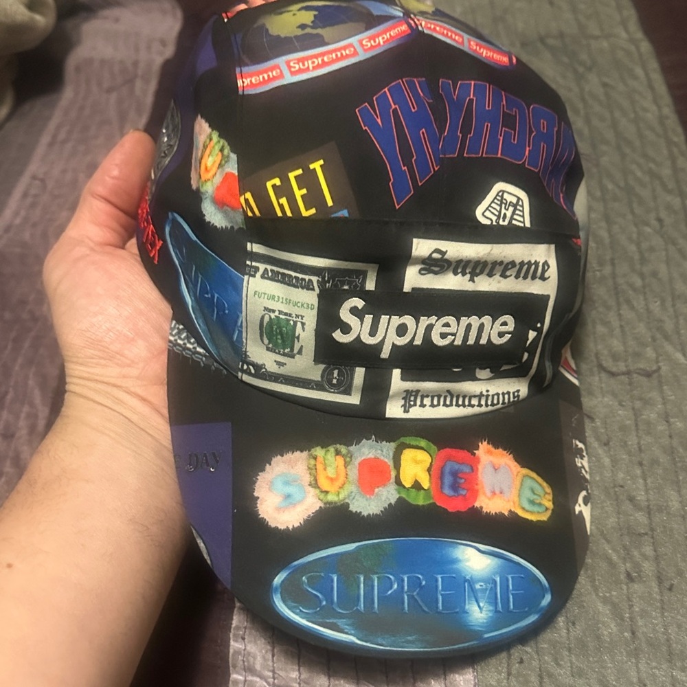 Supreme Black Multicolor Logo Cap